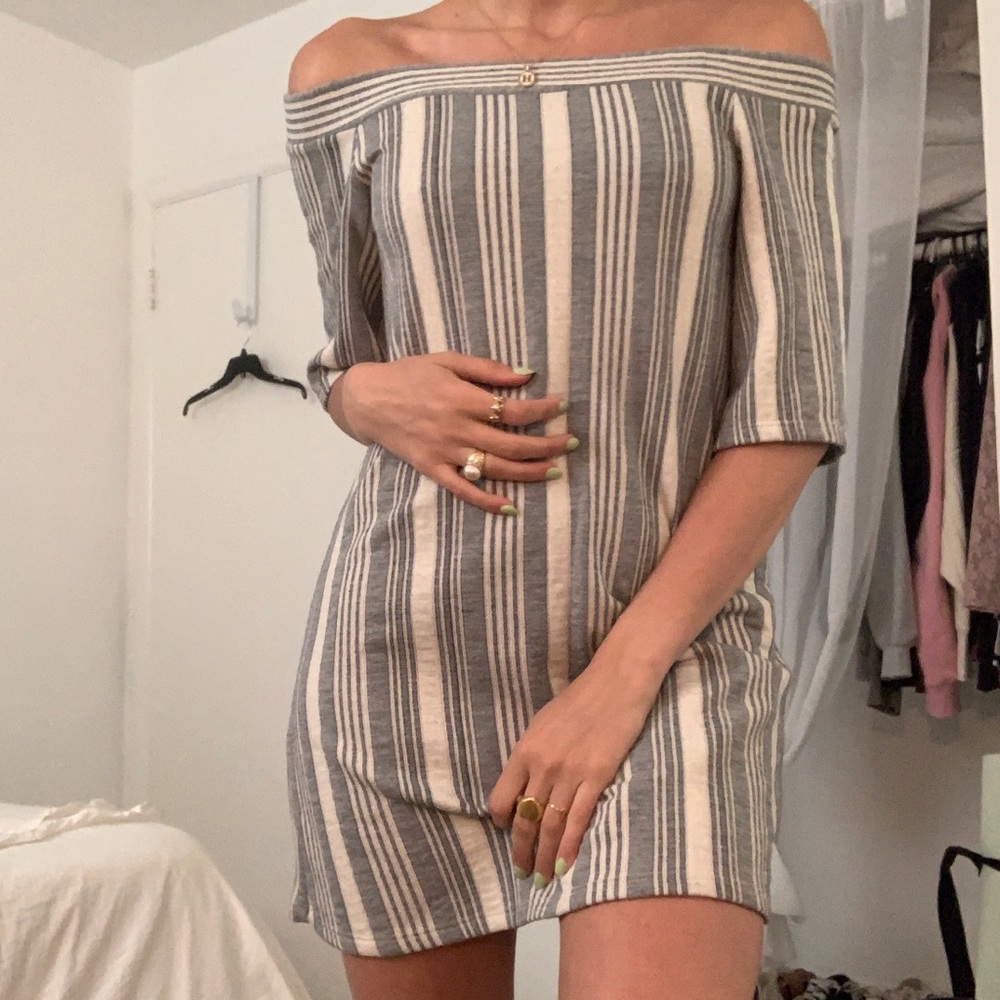 Striped Off-The-Shoulder Dress!